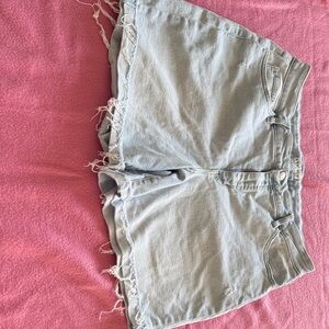 Ava & Viv Light Blue Frayed Jean Shorts